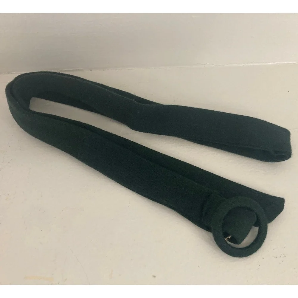 Belle Poque Small Forest Hunter Green Tie Belt Essentials Basics Minimalist Cute